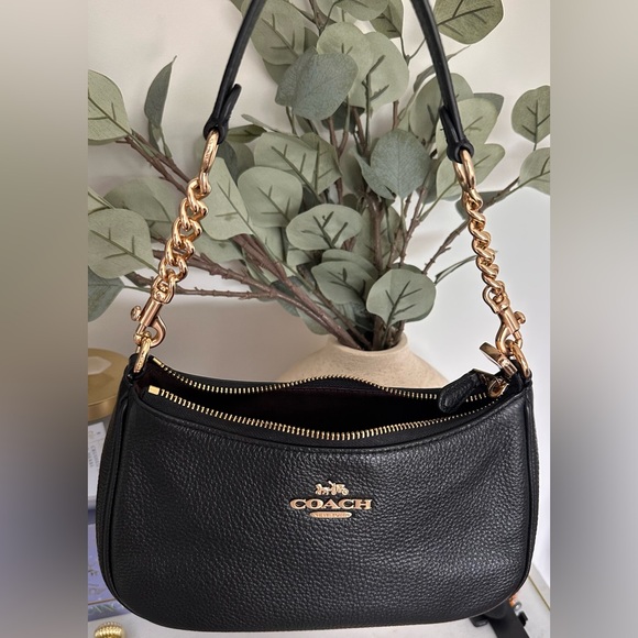 Coach Black and Gold Teri Shoulder Bag - Picture 4 of 6